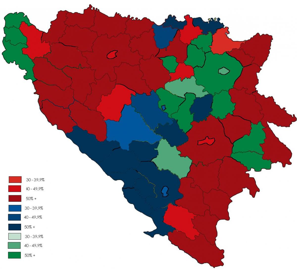 Bosnia erlijioa mapa