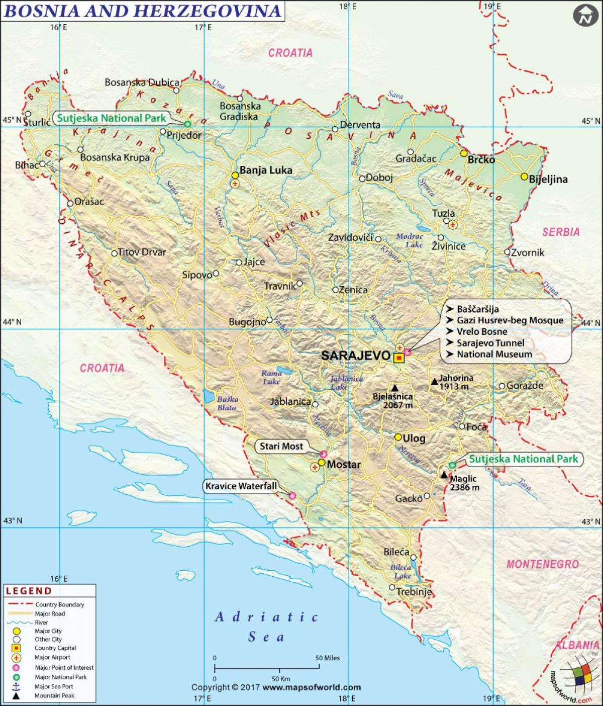 Mapa Bosnia herriko