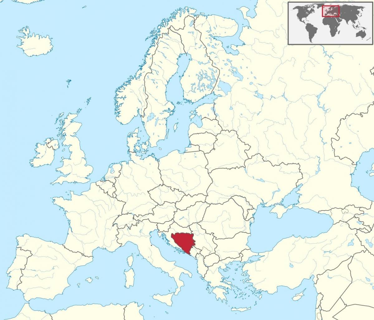 Bosnia-mapa bat, europako
