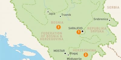 Mapa sarajevon, Bosnia -